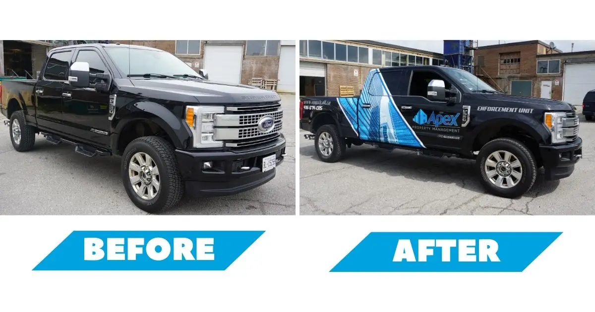 Ford F350 Partial Wrap - Apex Property Management