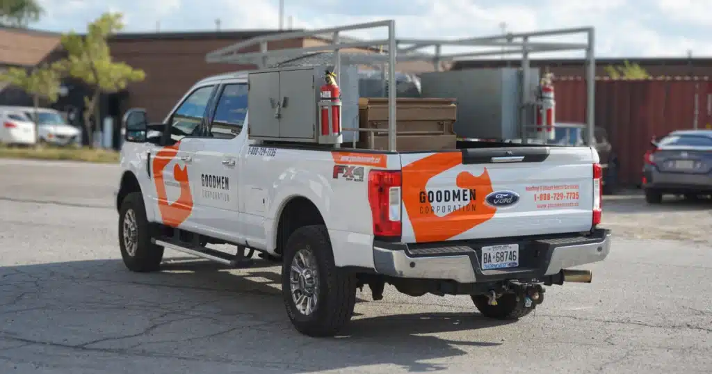 Goodmen Ford F250 Decals Orange on White(36)