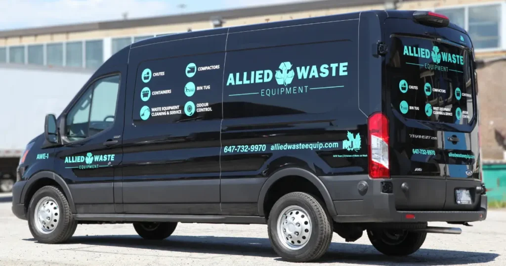 Metro Jet Wash decals displayed on a Ford Transit