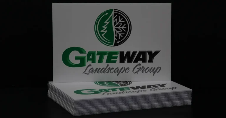 Gateway Landscape Group logo printed on coroplast sign