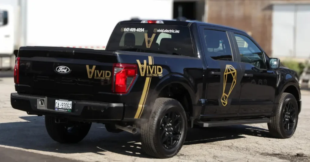 Personalized Ford Decals for Vivid Electric Inc.'s  Truck