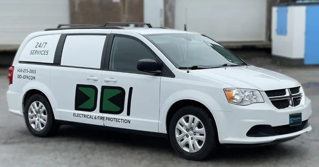 DDI Electrical & Fire Protection – Sleek & Modern Partial Wrap for Dodge Grand Caravan