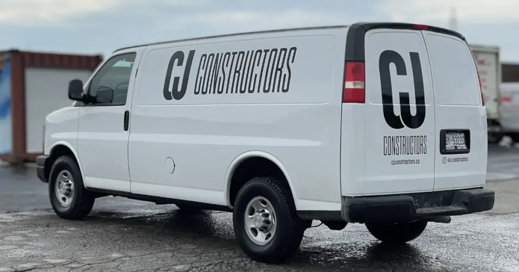 CJ Constructors | GMC Savana 3500 Cargo Van (2011) – Custom Lettering & Decals