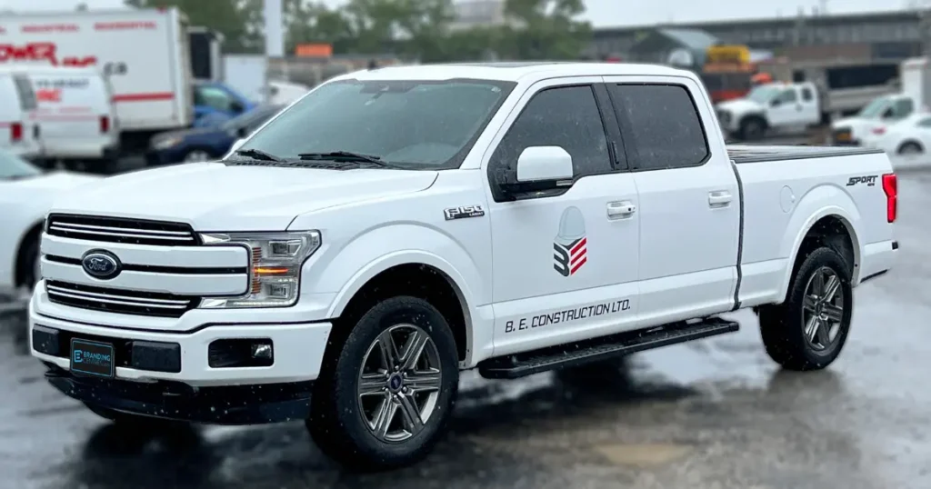 B.E. Construction – Professional Branding & Decals for Ford F-150