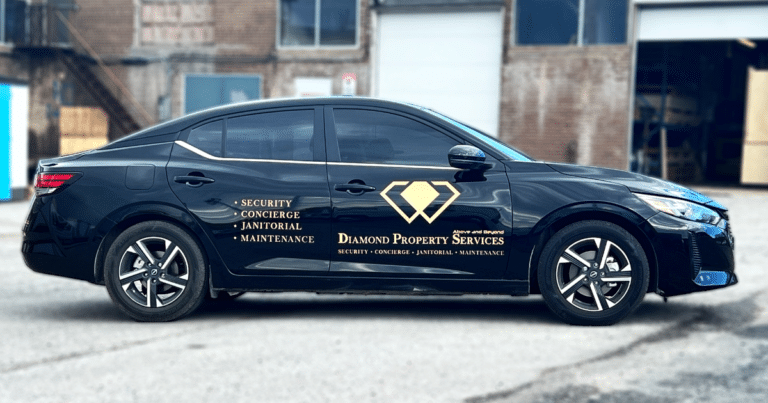 Diamond Property Services | Nissan Sentra SV – Custom Lettering & Decals