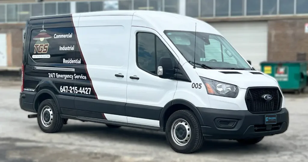 TGS Electrical & Lighting | Ford Transit 250 – Custom Partial Wrap