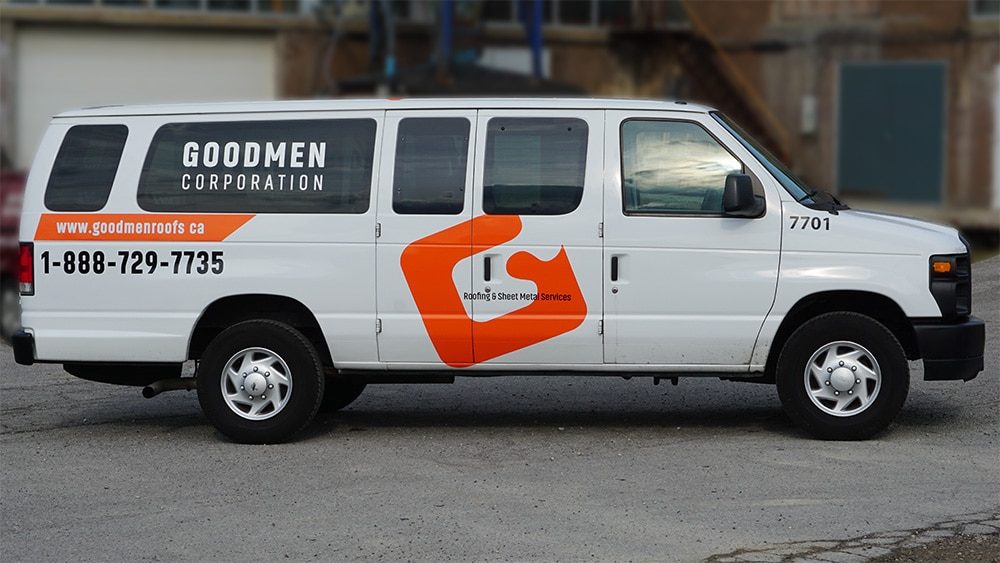 FORD-E350XL-PASSENGER-2014-DECALS-GOODMEN-CORP-VAN - Branding Centres